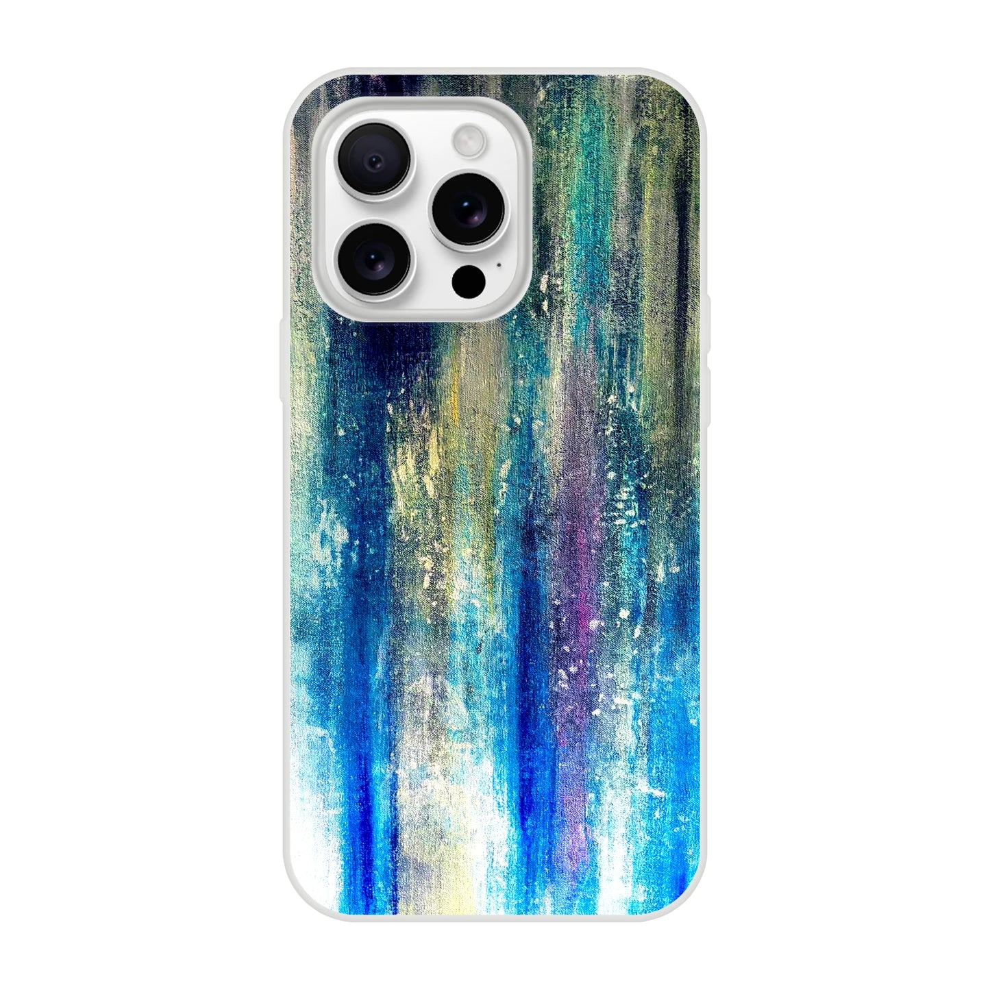 Artist iPhone Case—Abstract Painting Blue Gold DPink esign