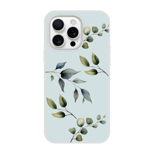 Green Branches iPhone Case Steel Blue Nature Design