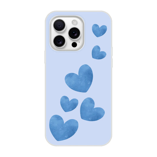 Hearts iPhone Case—Blue Hearts Pale Blue Design