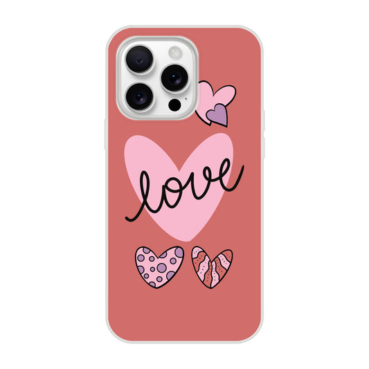 Hearts iPhone Case—Dark Pink Hearts Love Design