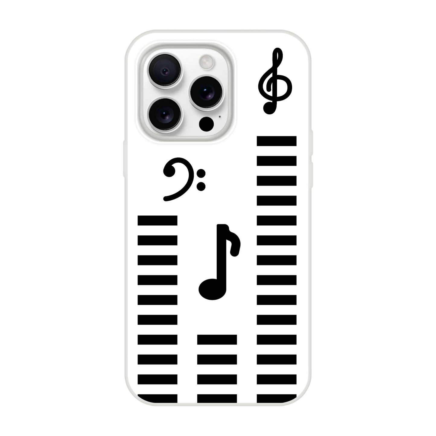 Music iPhone Case Piano Keys and Musical Symbols Design