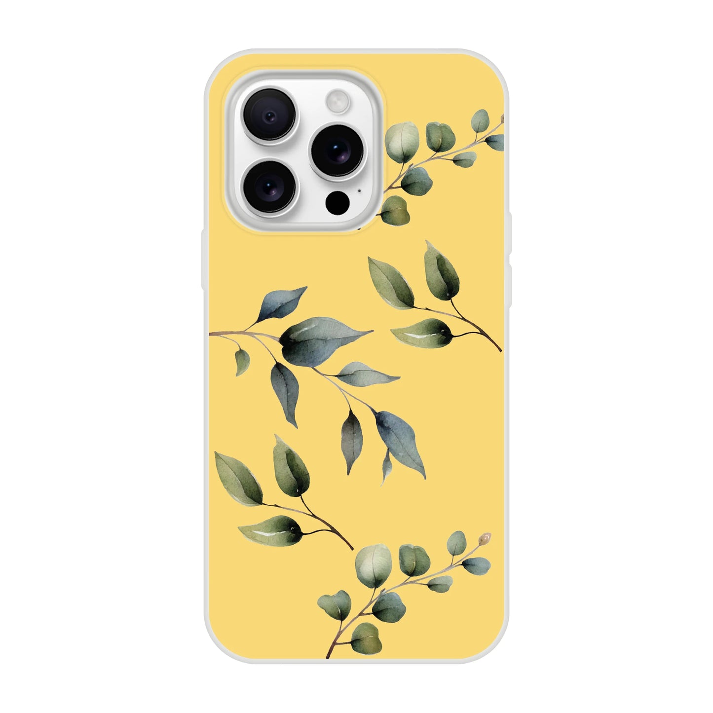 Green Branches iPhone Case—Golden Yellow Cover Design
