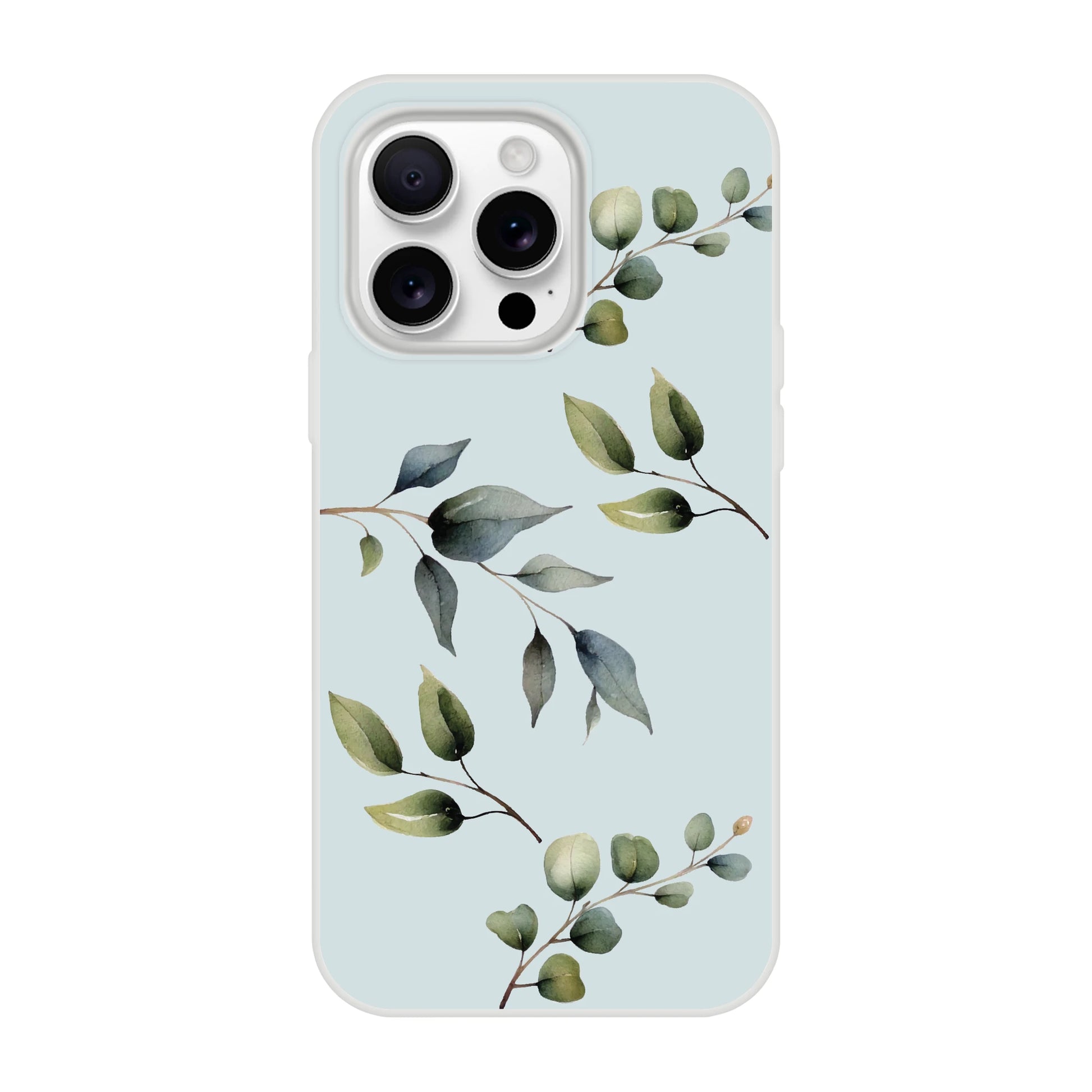 Green Branches iPhone Case Steel Blue Nature Design