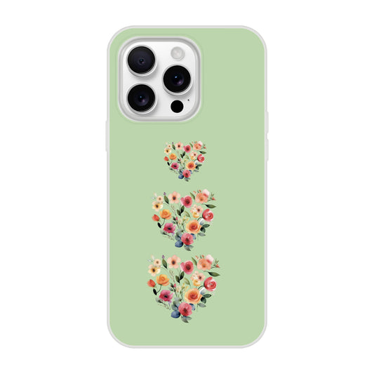 Hearts iPhone Case—Floral Hearts Green Cover Design