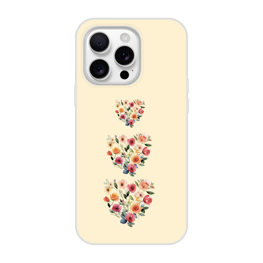 Hearts iPhone Case—Floral Hearts Pale Yellow Garden Design