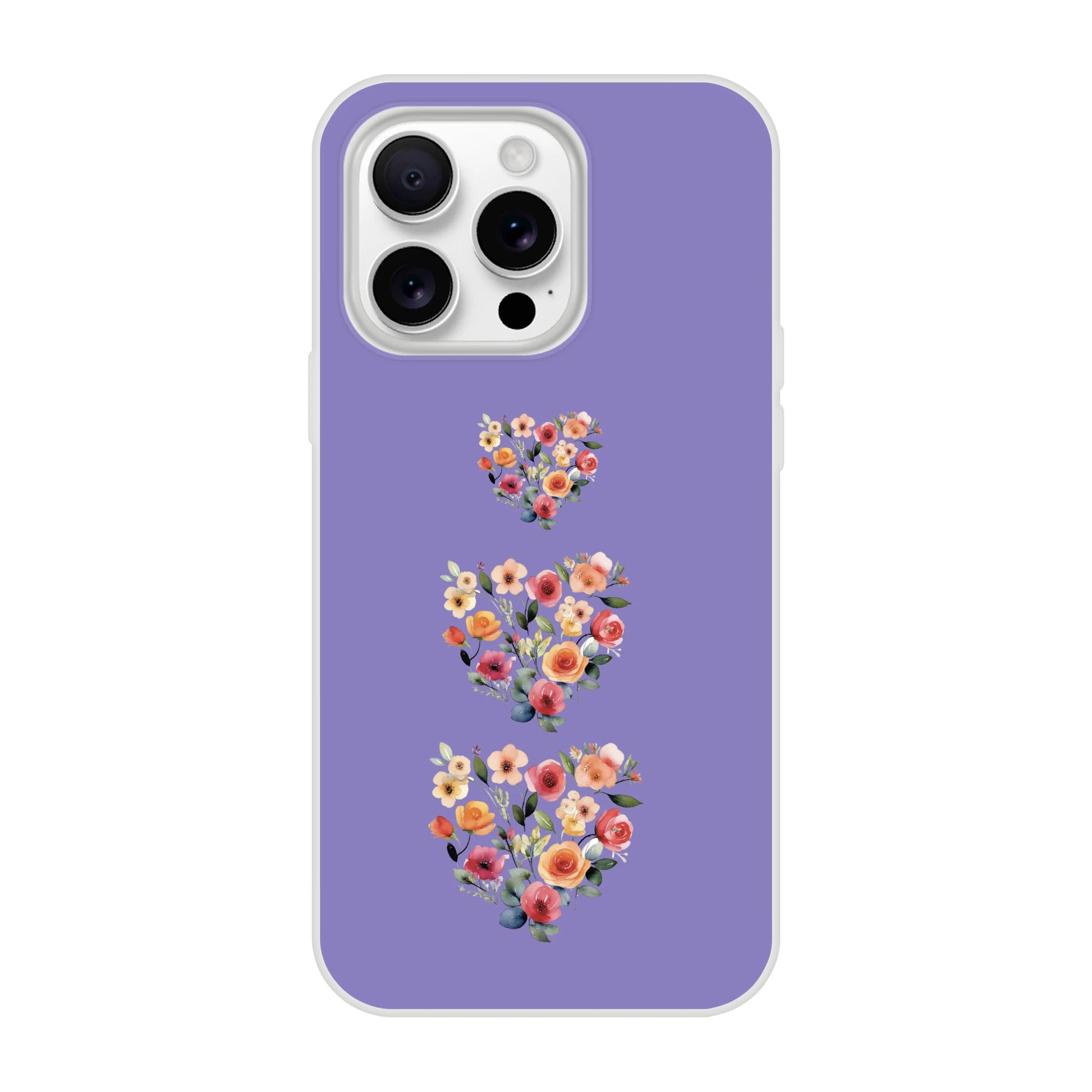 Hearts iPhone Case—Floral Hearts Purple Garden Cover Design
