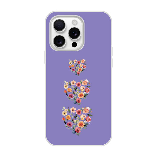 Hearts iPhone Case—Floral Hearts Purple Garden Cover Design