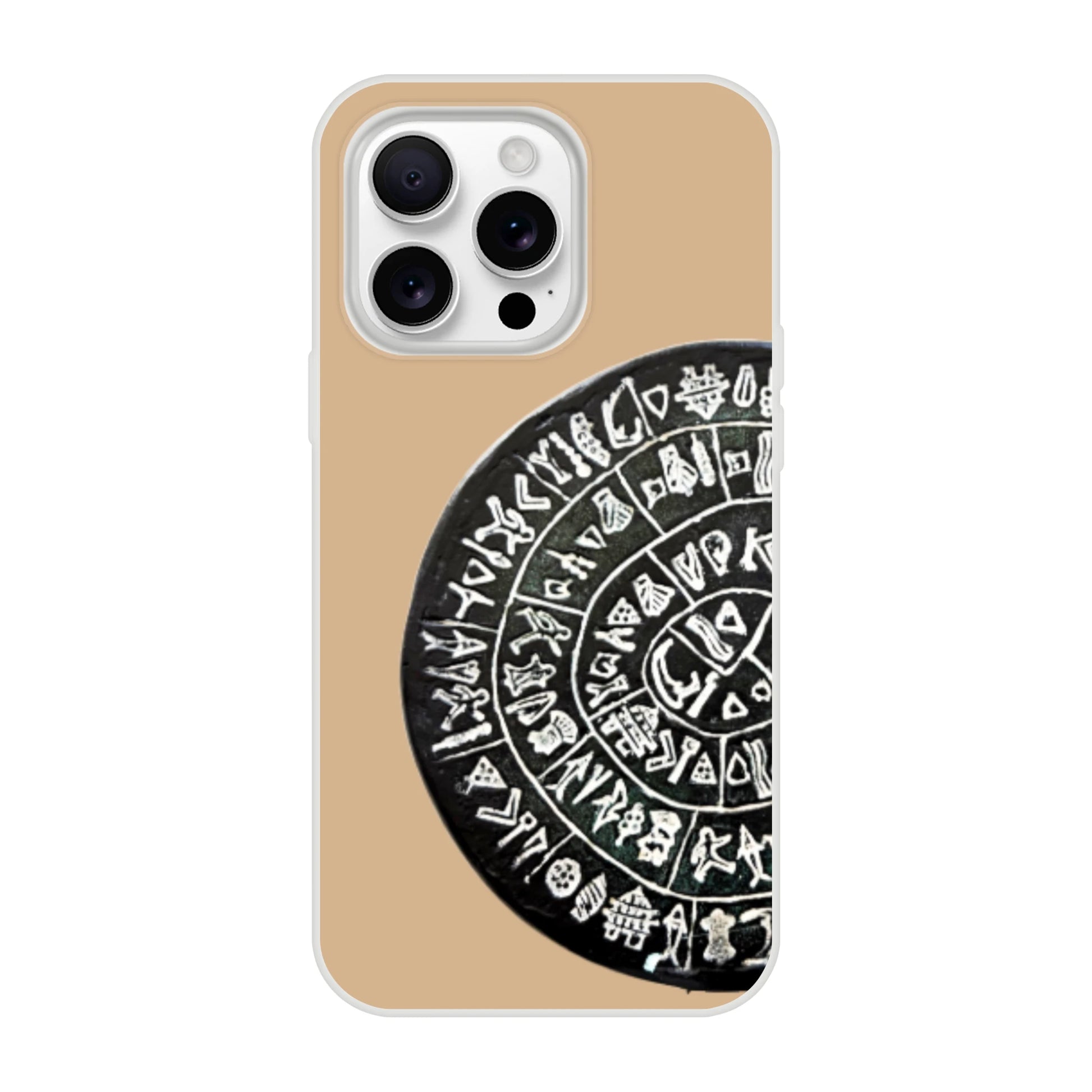Greek iPhone Case—Phaistos Disk Tan Ancient Art
