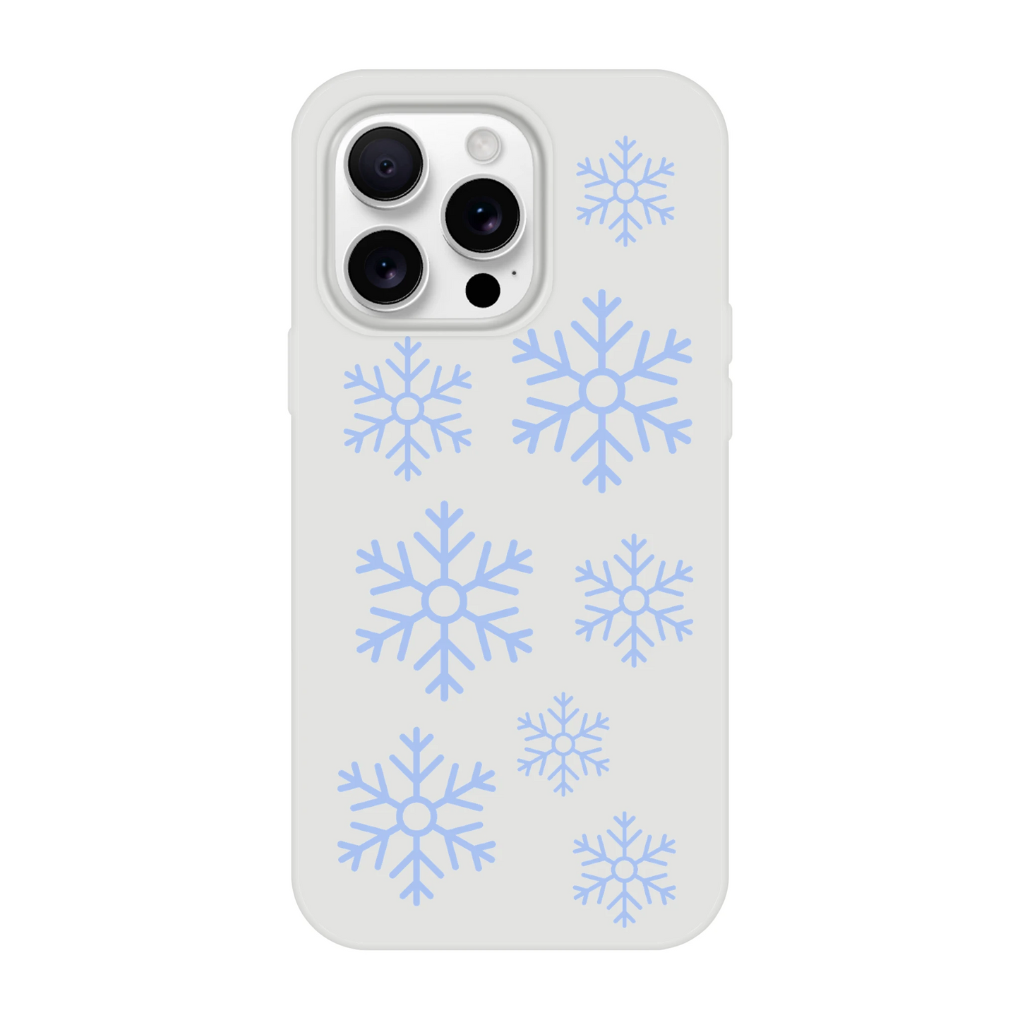 Snowflakes iPhone Case—Winter Blue White Cover Design